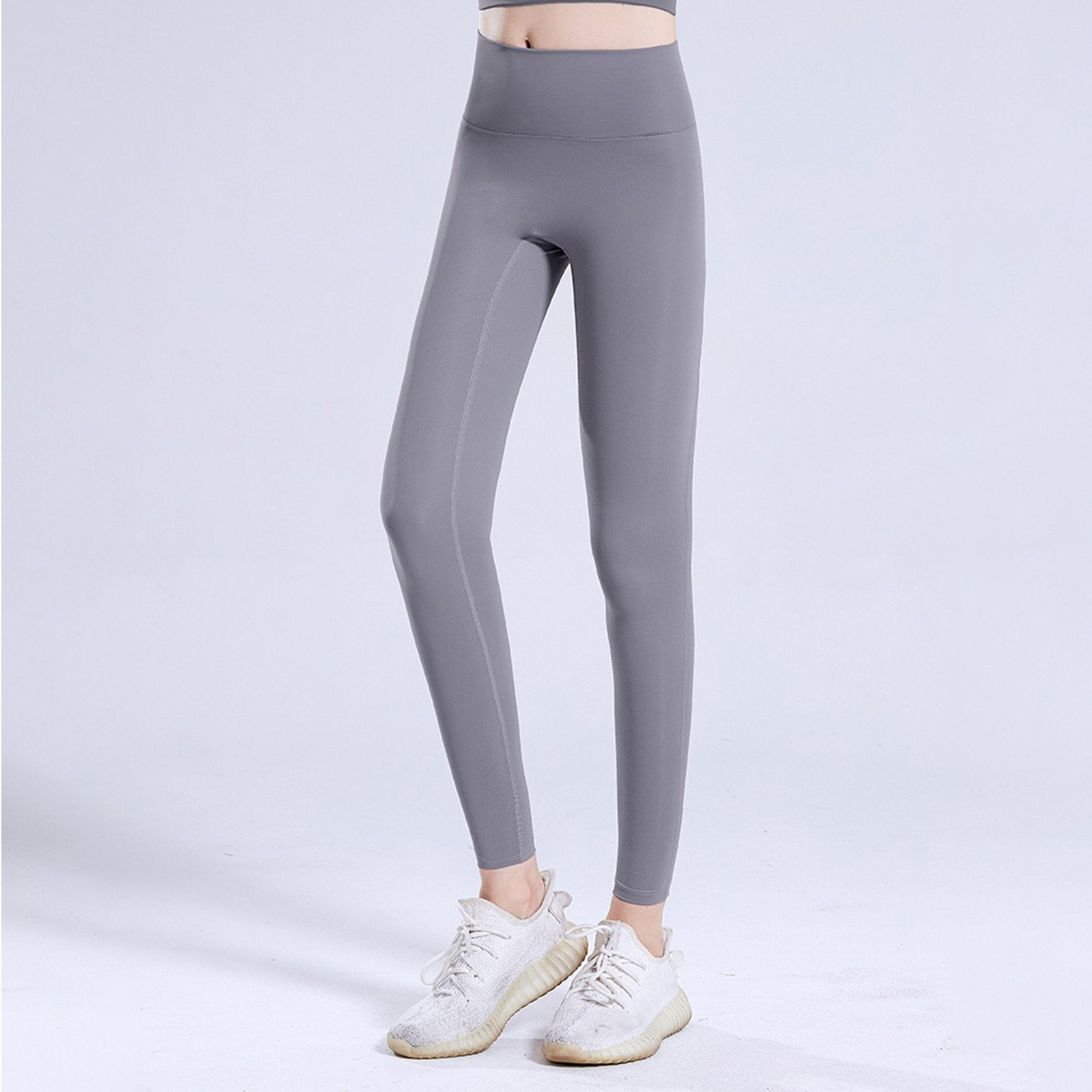 thumbnail image 5 of Mallas de compresión para running, yoga y fitness de color liso para mujer, que realzan los glúteos., 5 of 5